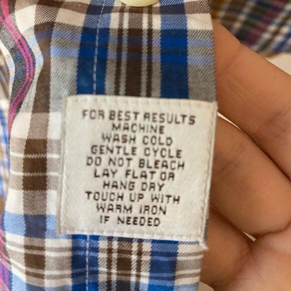 Peter Millar 100% Cotton Plaid Fall Tone Button Down - Picture 4 of 8